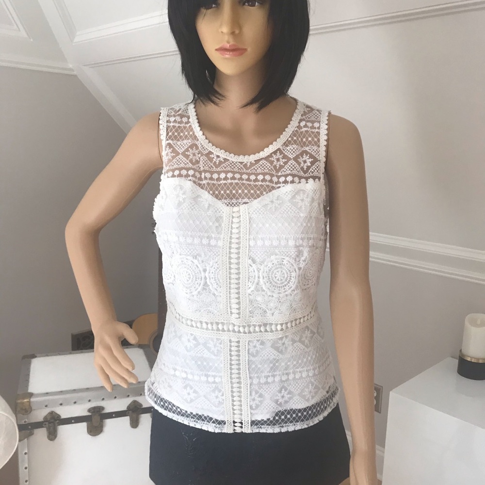 Skies are Blue Lace Lined Top. Size Small. NWT